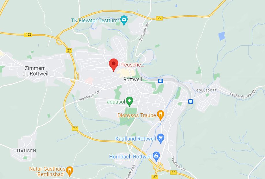 Standort der Preusche Steuerberatungsgesellschaft mbH in Rottweil.